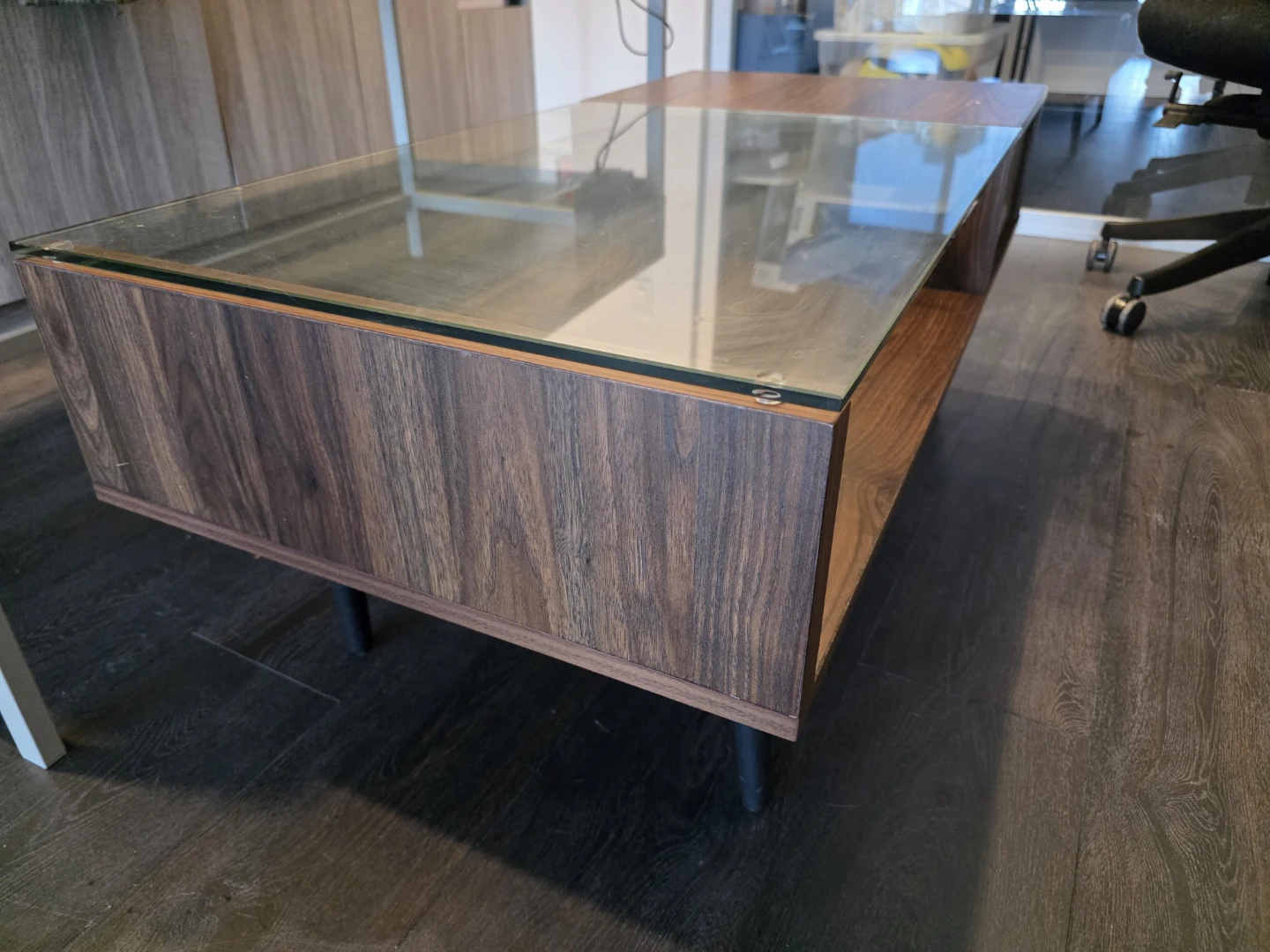 Mid-Century Modern Coffee Table with Glass Top - photo 2