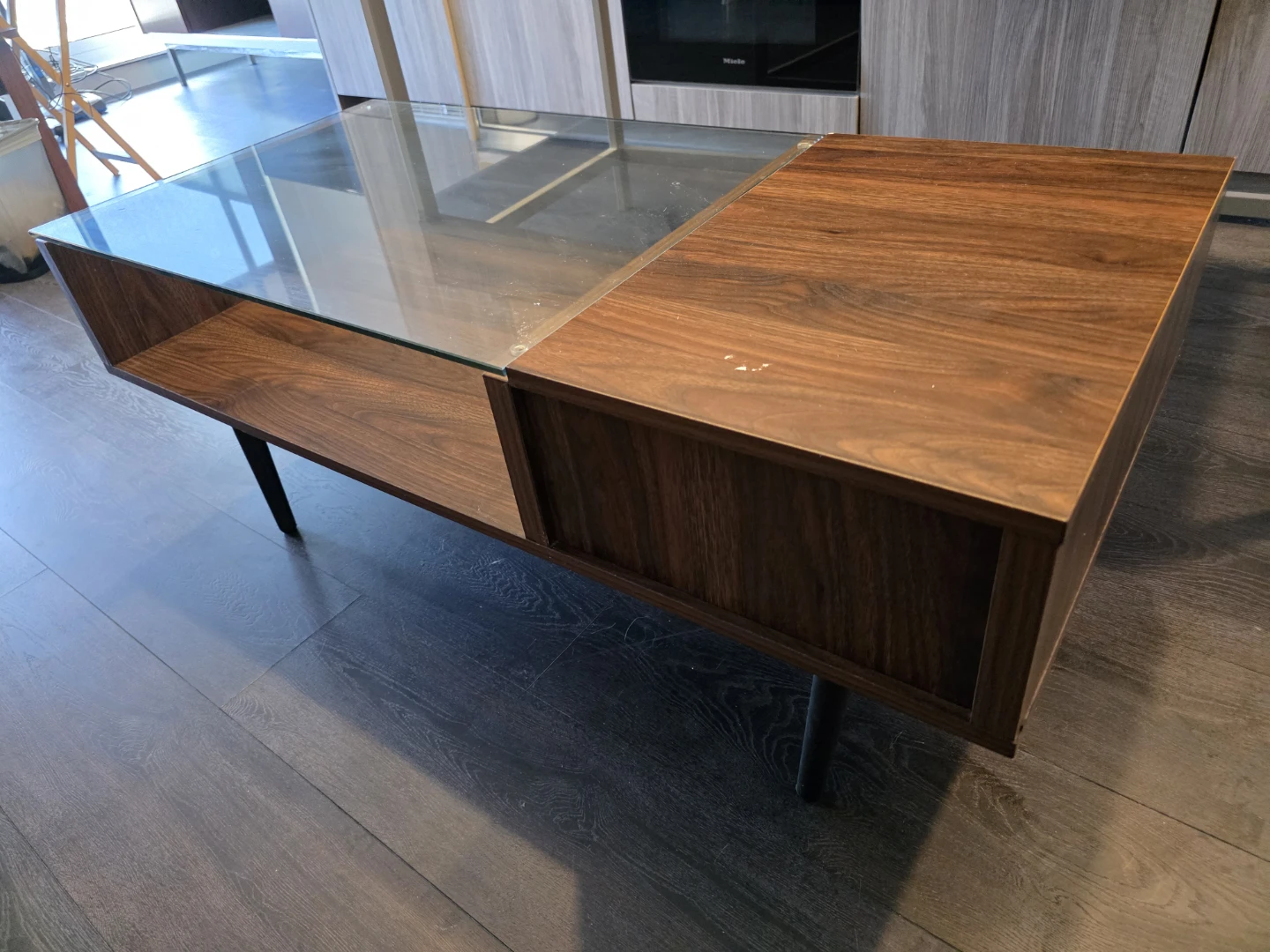 Mid-Century Modern Coffee Table with Glass Top - photo 3