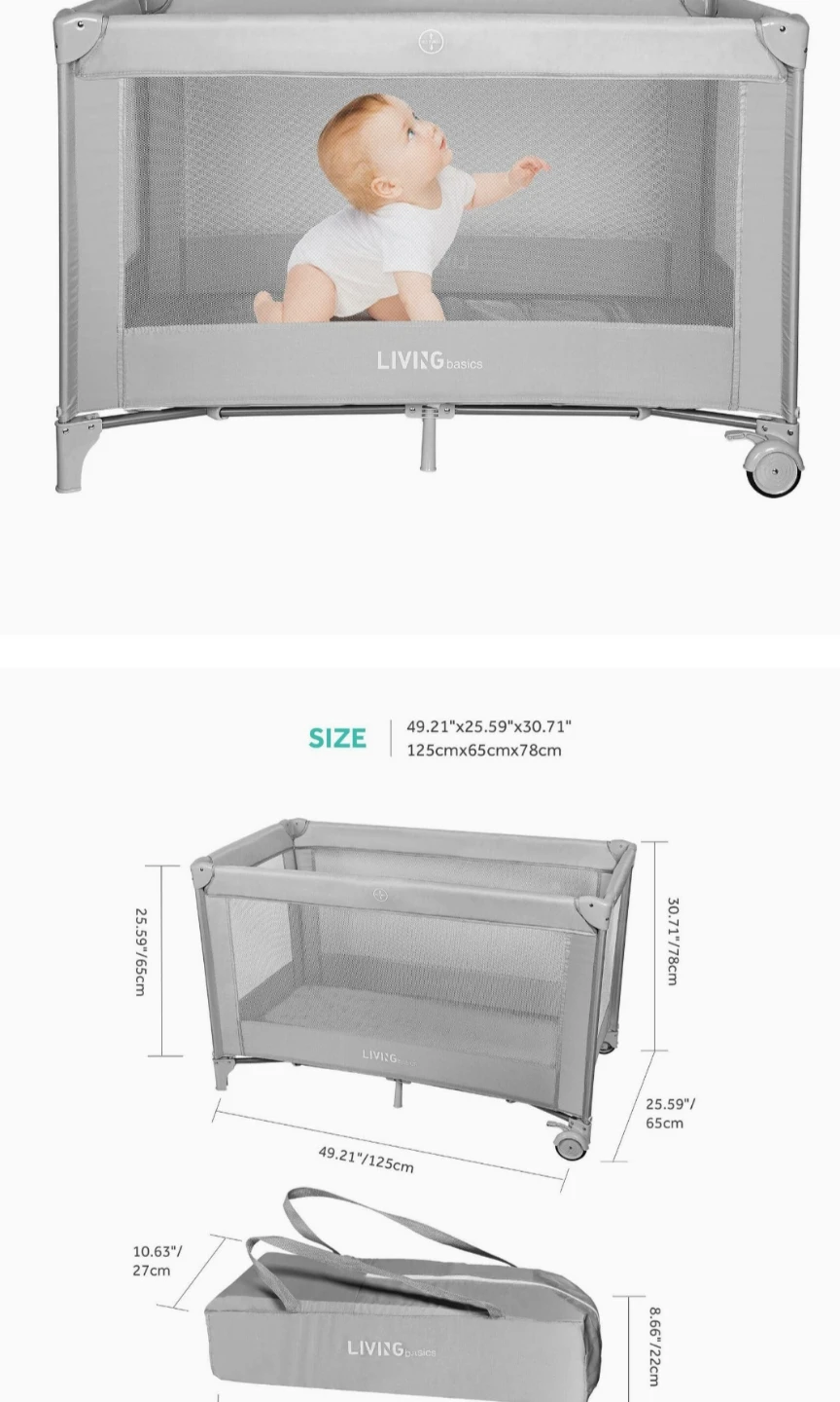LIVING basics Baby Playard - Gray - photo 2