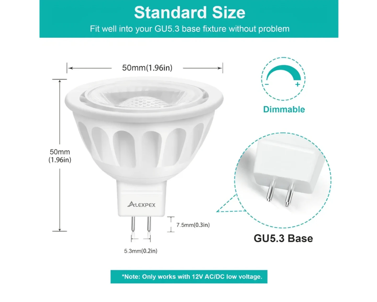 Dimmable MR16 LED Bulbs, 5000K Daylight 500LM - photo 2