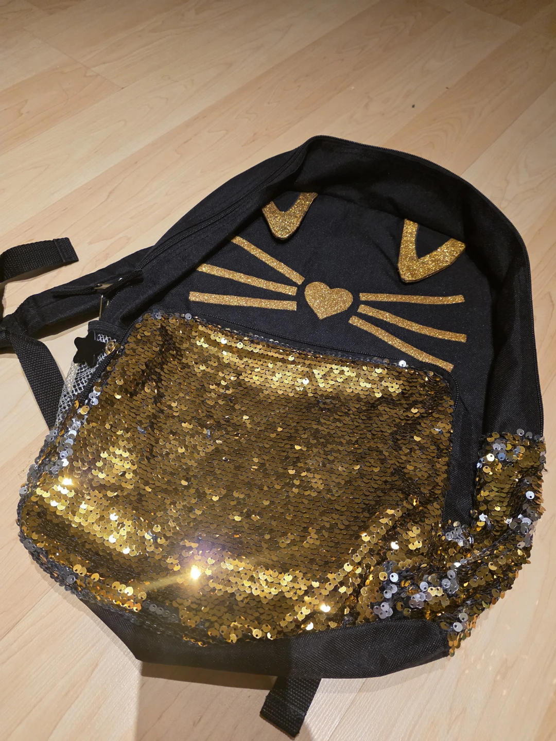[Excellent Condition] Walmart Kids Cat Sequin Backpack