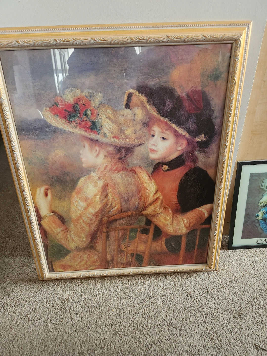 Framed Art Print of Two Women with Hats