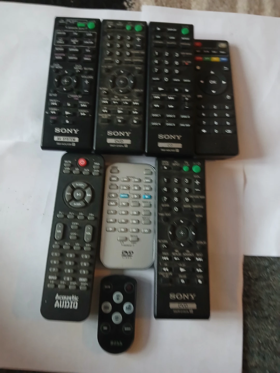 Sony and Acoustic Audio Remote Controls Lot
