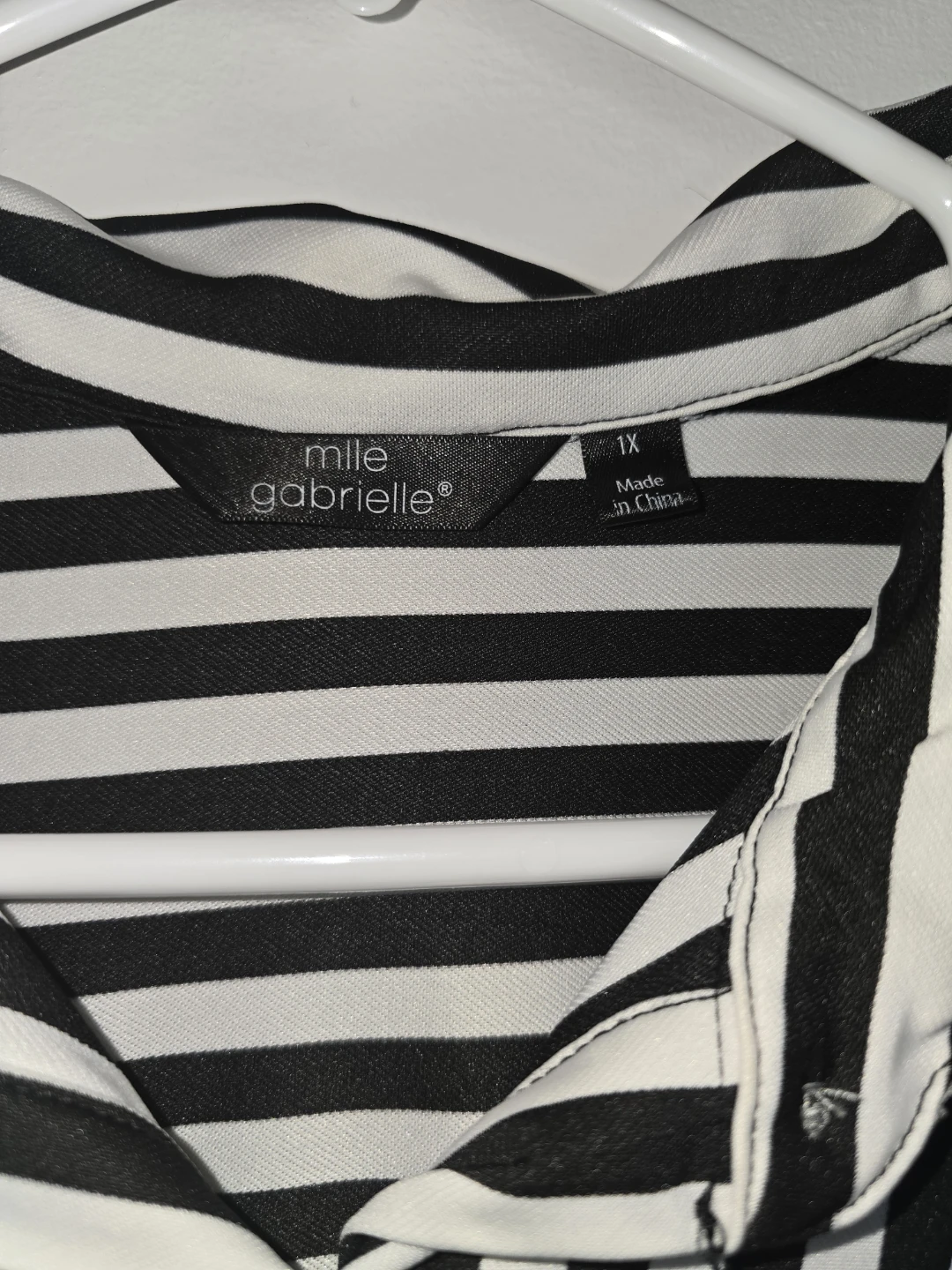 Mlle Gabrielle Black & White Striped Shirt Dress 1X - photo 3