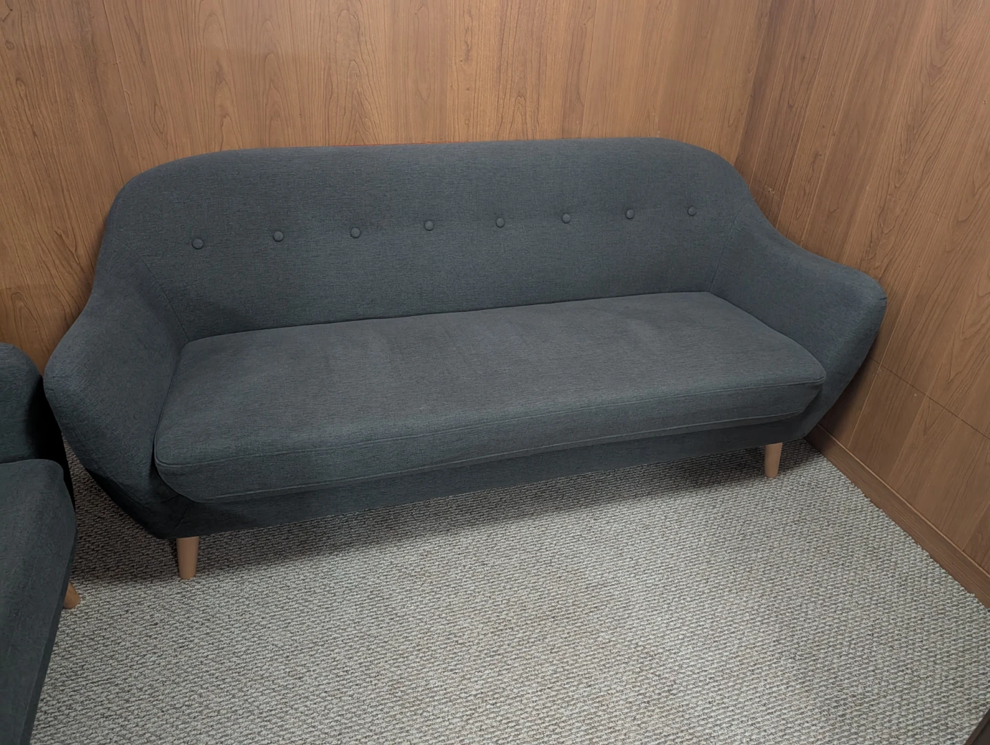 Dark Grey Three-Seater Sofa
