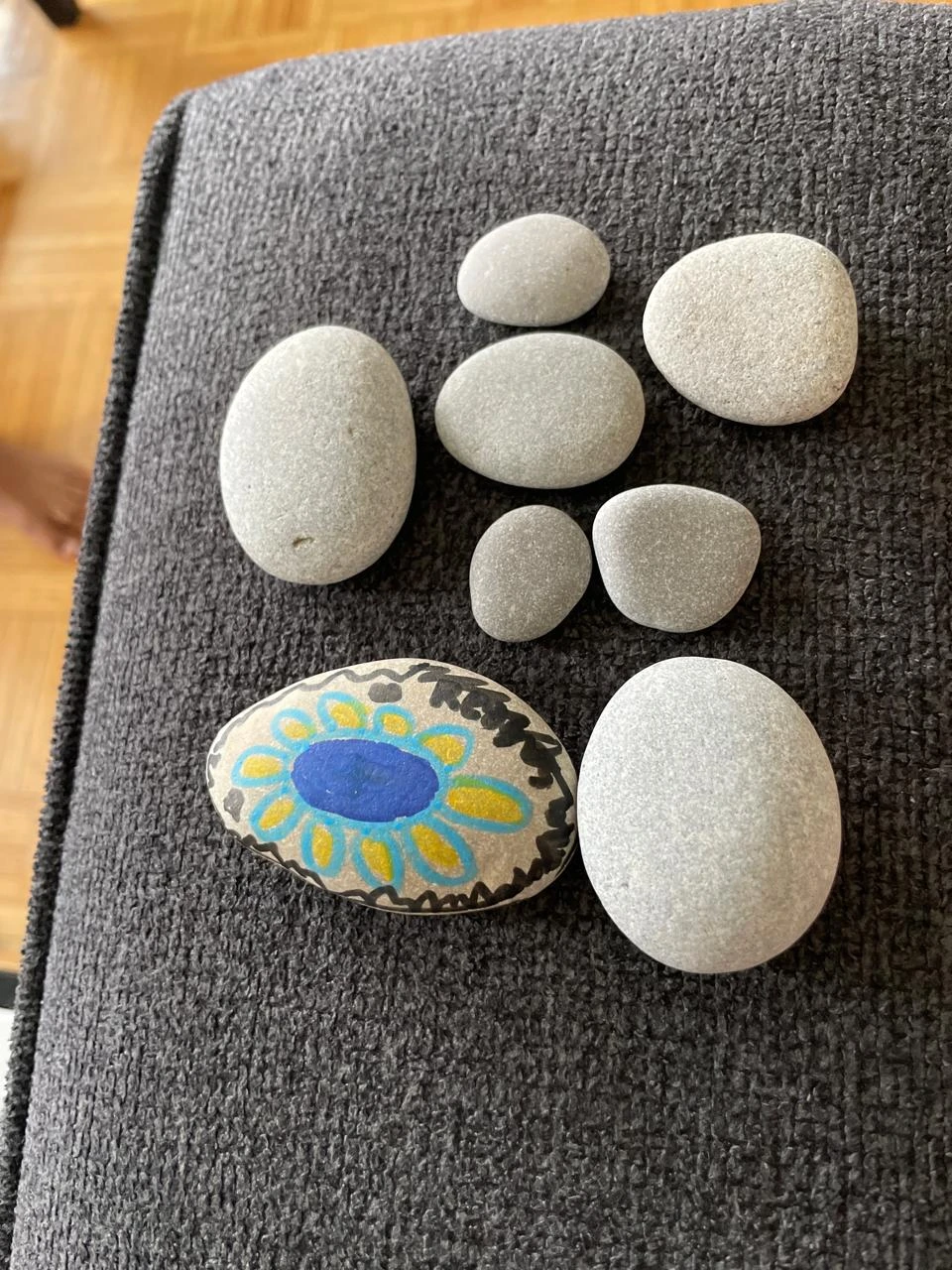 Set of 6 Decorative Painted and Natural Stones⚽️
