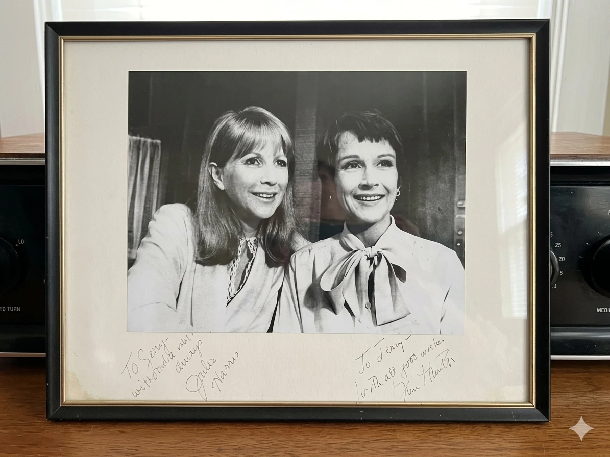 Framed Autographed Photo of Julie Harris & Kim Hunter Signed