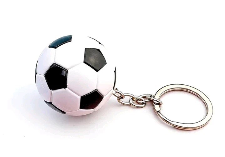 Soccer Ball Keychain with Trophy Charm