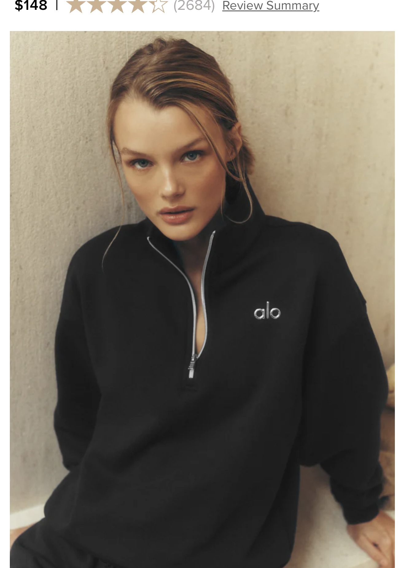 Alo Yoga Black Half Zip Sweatshirt - photo 3