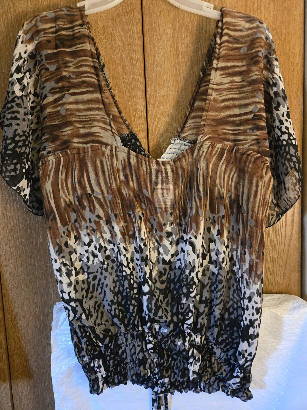Voice Women's Animal Print Blouse Size M - photo 3