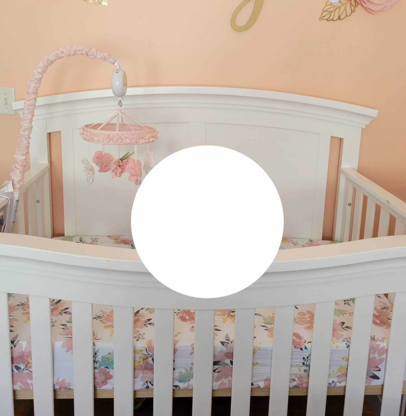 Baby Crib Mobile with Pink Flowers