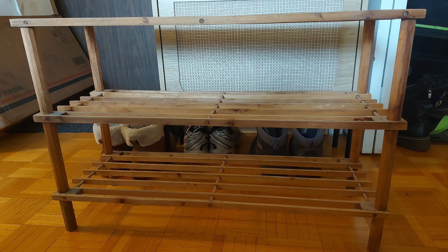Wood 3-tier shoe rack FREE