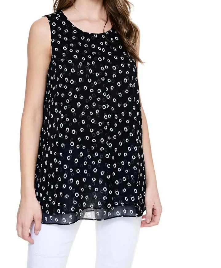 Brand new Women's Cristina B.layered Black Sheer Top