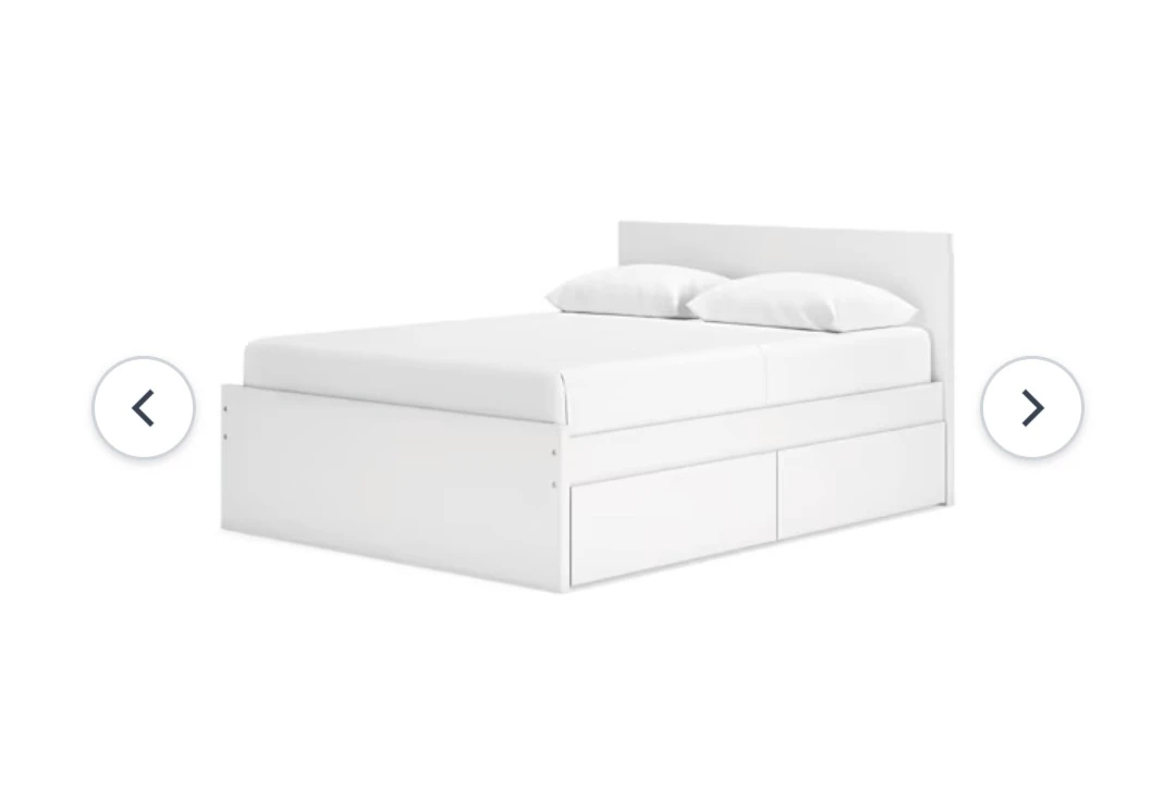 White Platform Bed Frame with Drawers - photo 4