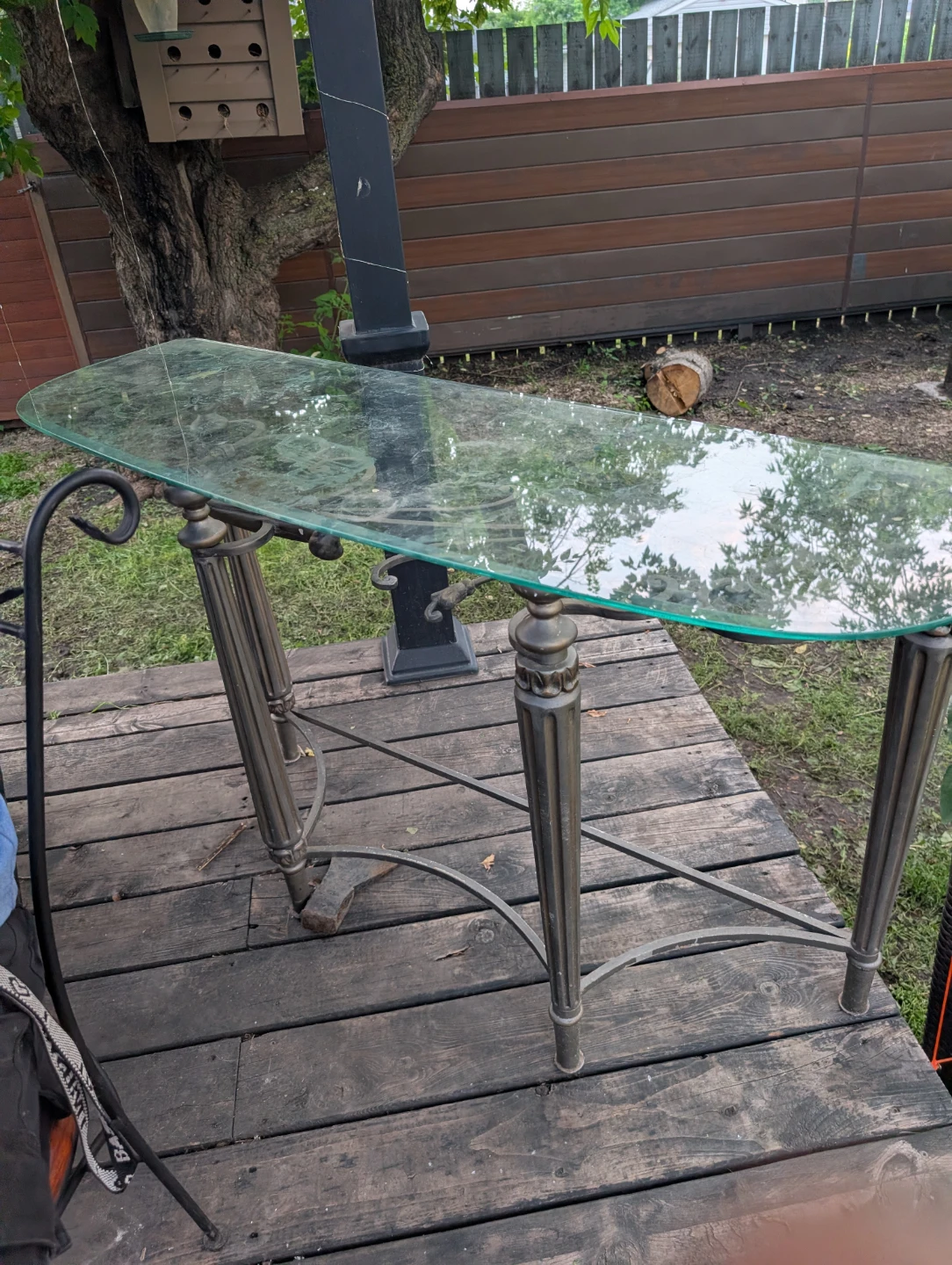 Beautiful entry glass top table