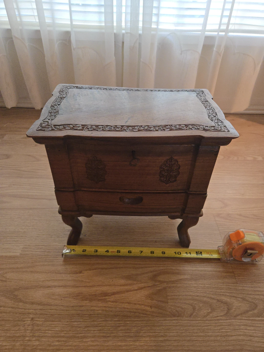 Vintage Wooden Jewellery Box with Drawer
