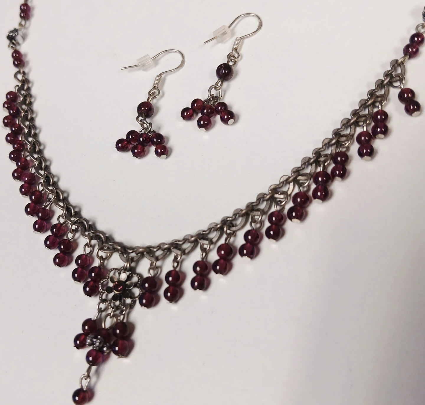 Garnet Necklace and Earring Set - photo 2