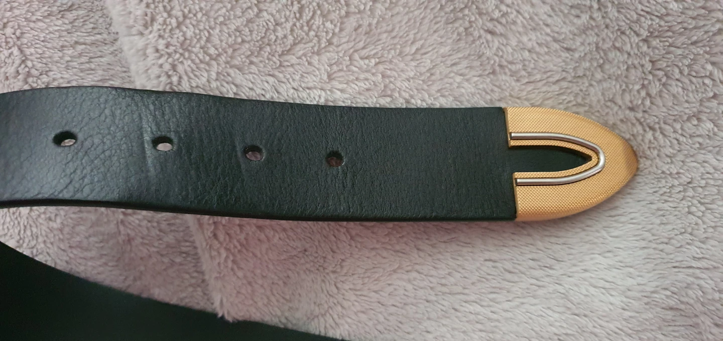 Rag & Bone Black Leather Belt with Gold Buckle - photo 3