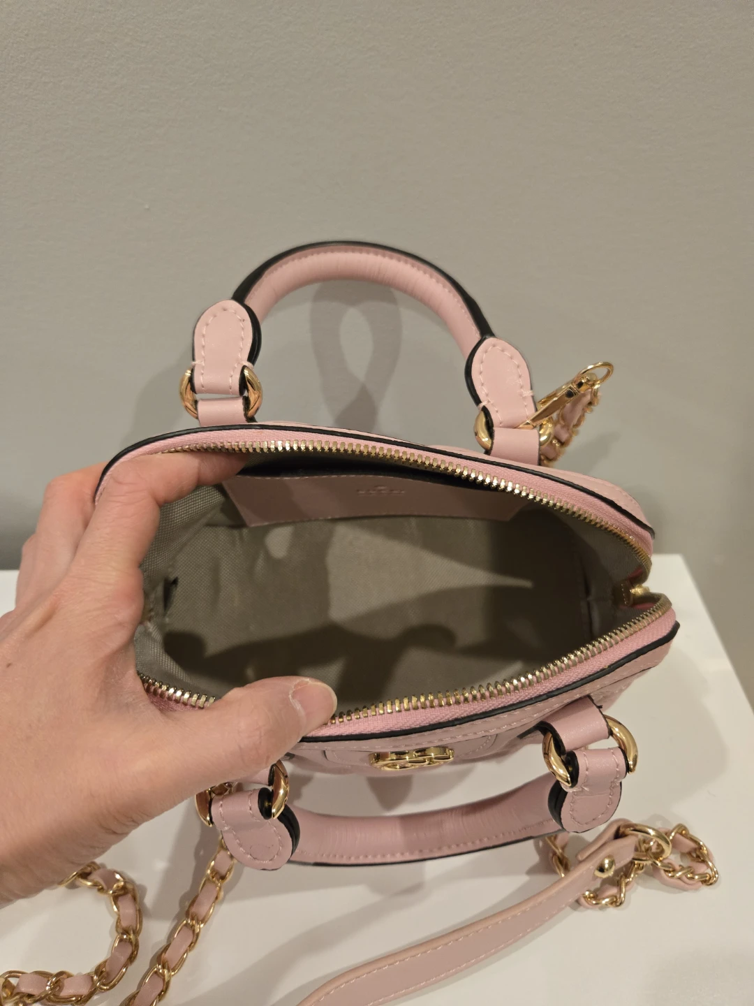 Pink Quilted Mini Dome Satchel Bag 20cm - photo 3
