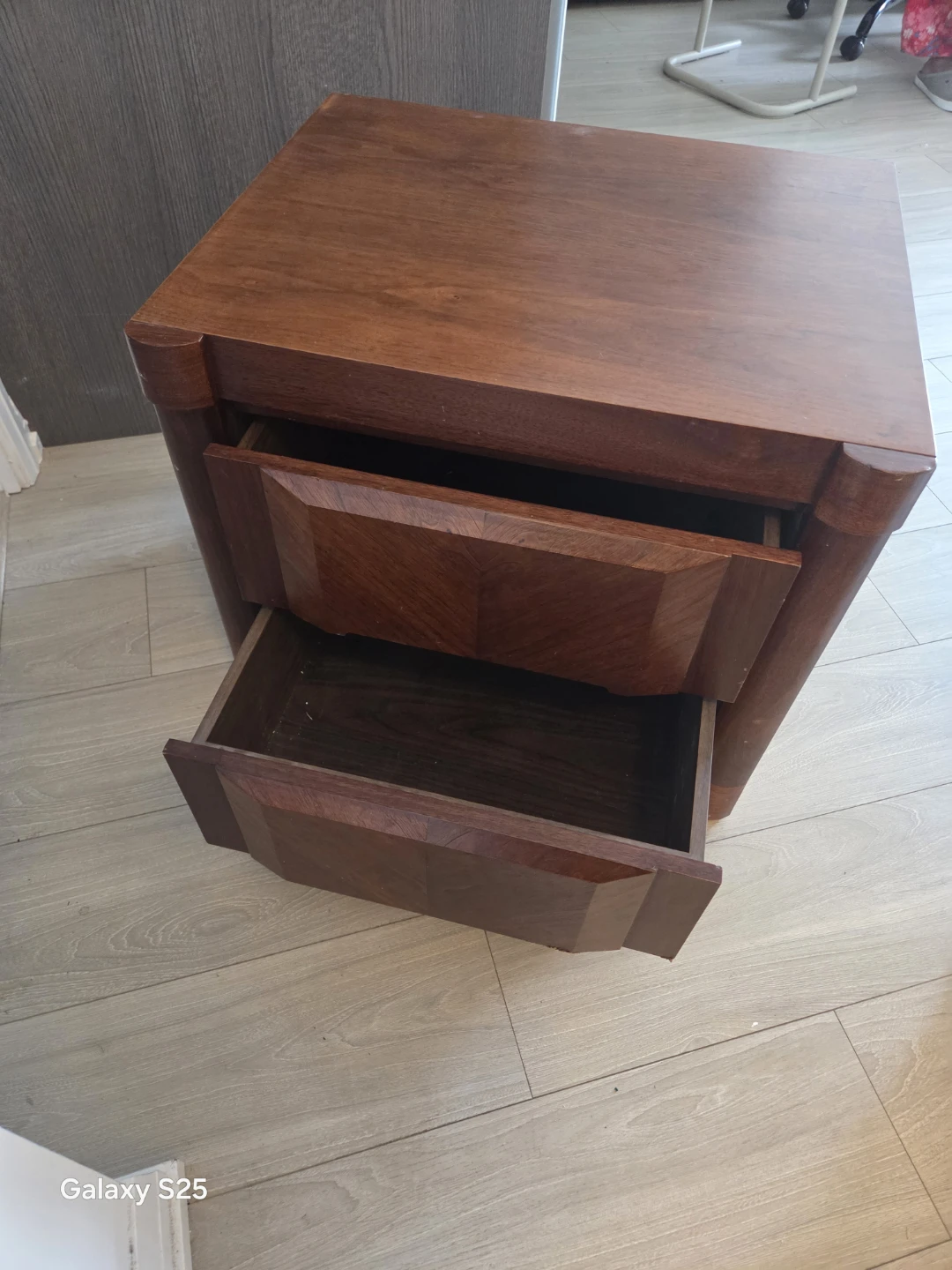 Wooden Side Table with 2 Drawers