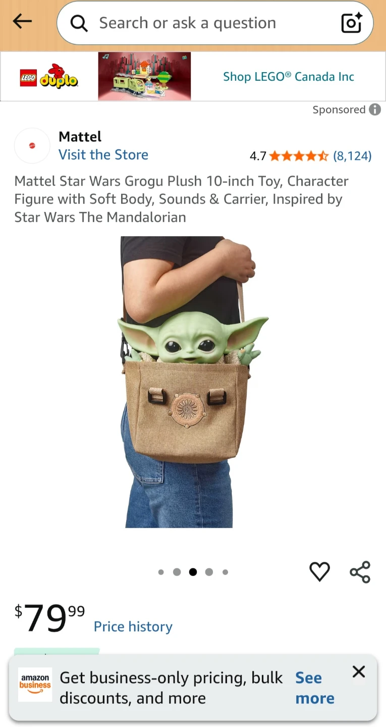 Star Wars Grogu (Baby Yoda) Voice Plush with Carrier and sound - photo 2