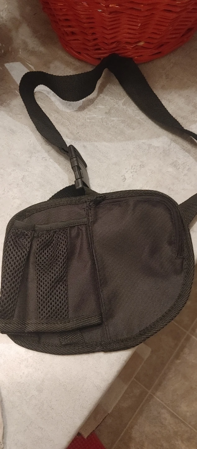 Black Pack with Mesh Pockets/ massage belted pouch