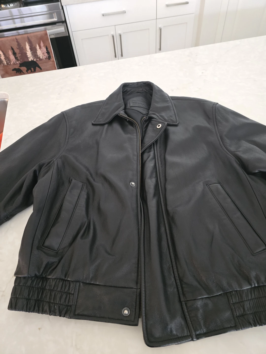 MOORES MEN'S MED 100% TOP QUALITY LEATHER BOMBER JACKET