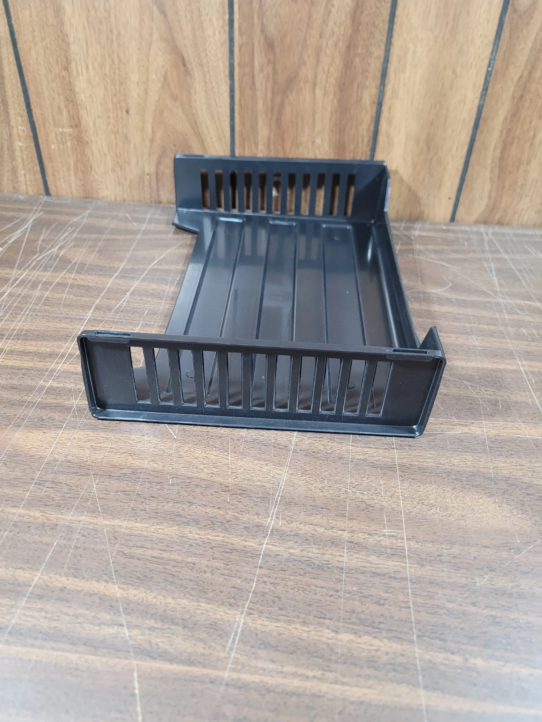 Black Plastic Storage Tray Stackable - photo 2