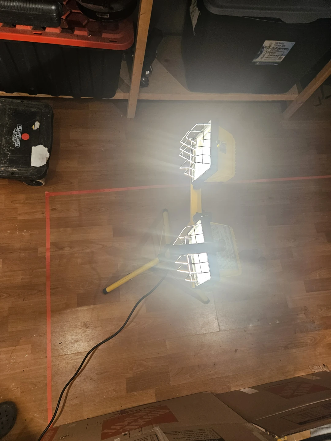 Yellow Twin Head Work Light with Tripod Stand - photo 2