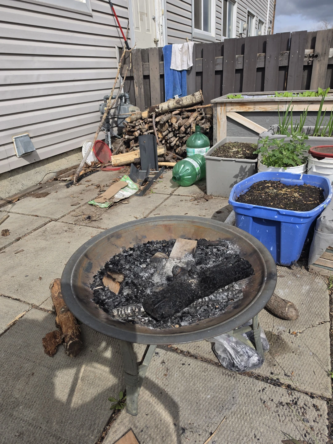 Firepit and Wood As Set