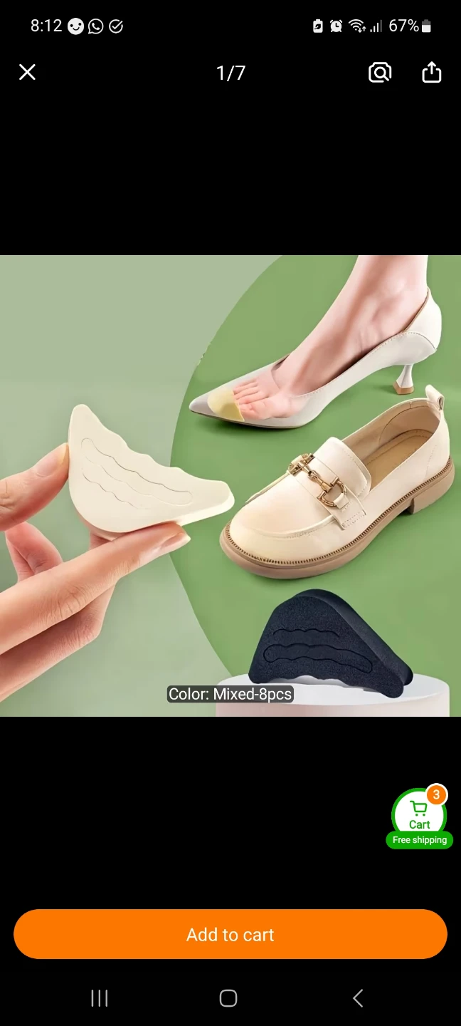 Memory foam shoe inserts 8pcs - photo 2