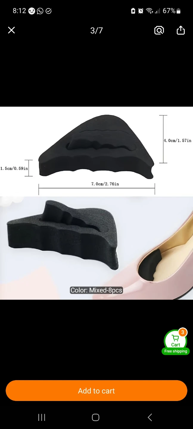 Memory foam shoe inserts 8pcs - photo 5