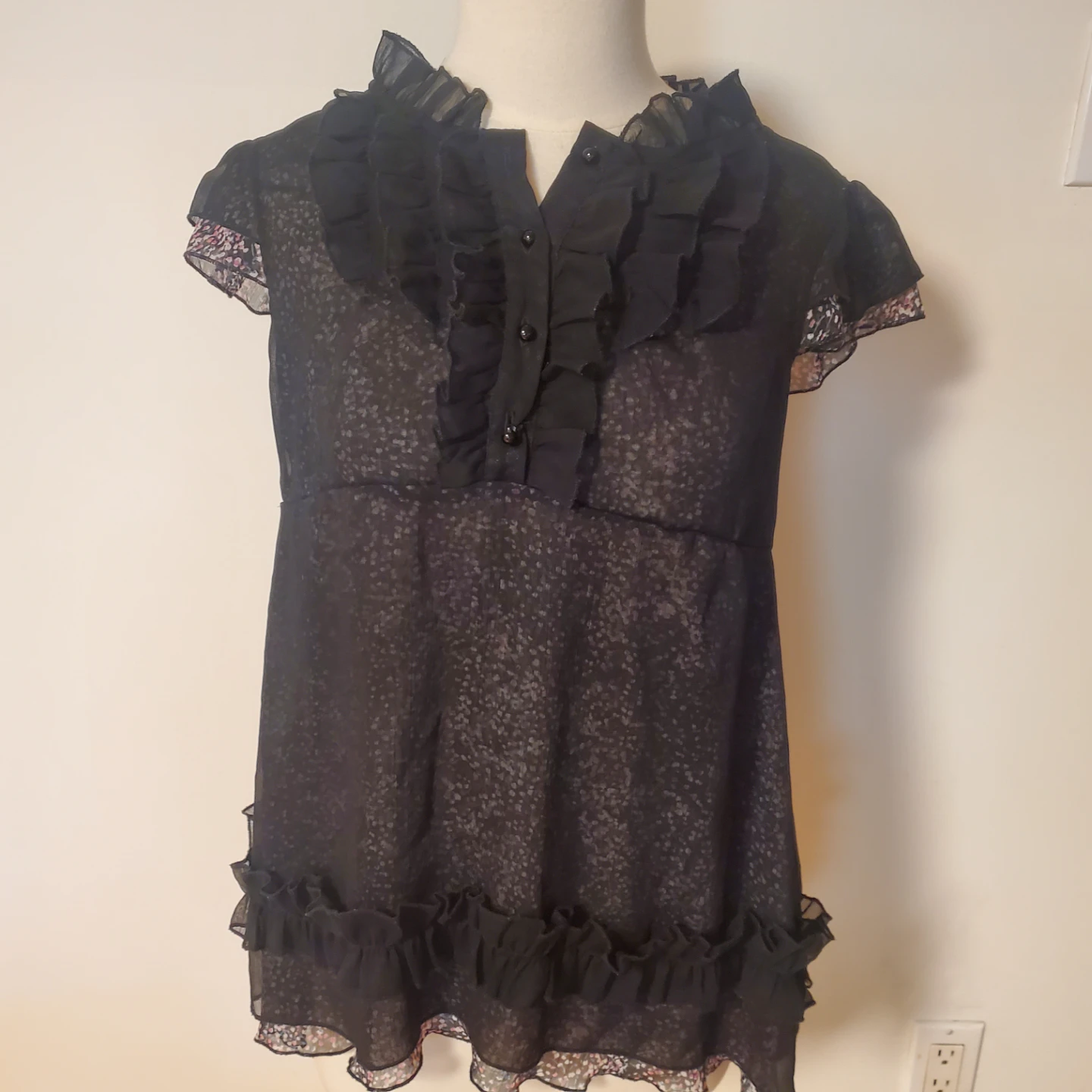 Max studio Ruffled Silk Tunic Dress/Blouse - photo 3