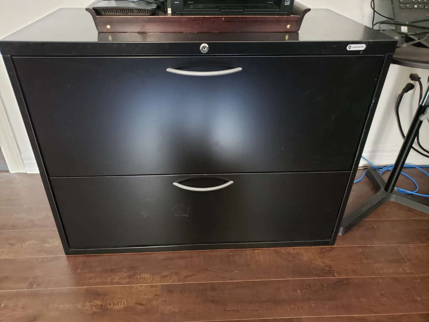 Black 2-Drawer Filing Cabinet