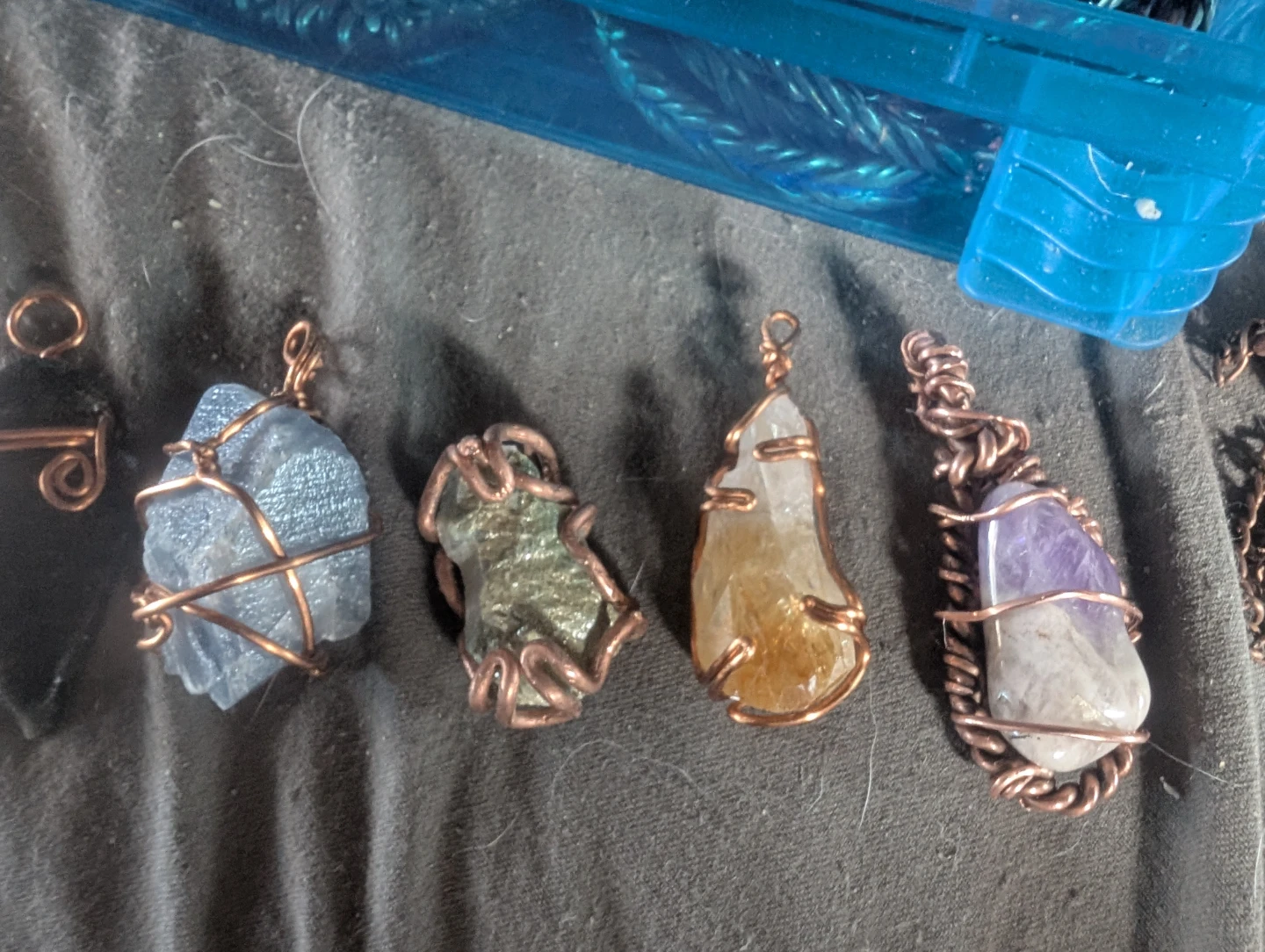 Handmade Copper Wire Bracelets and Pendants