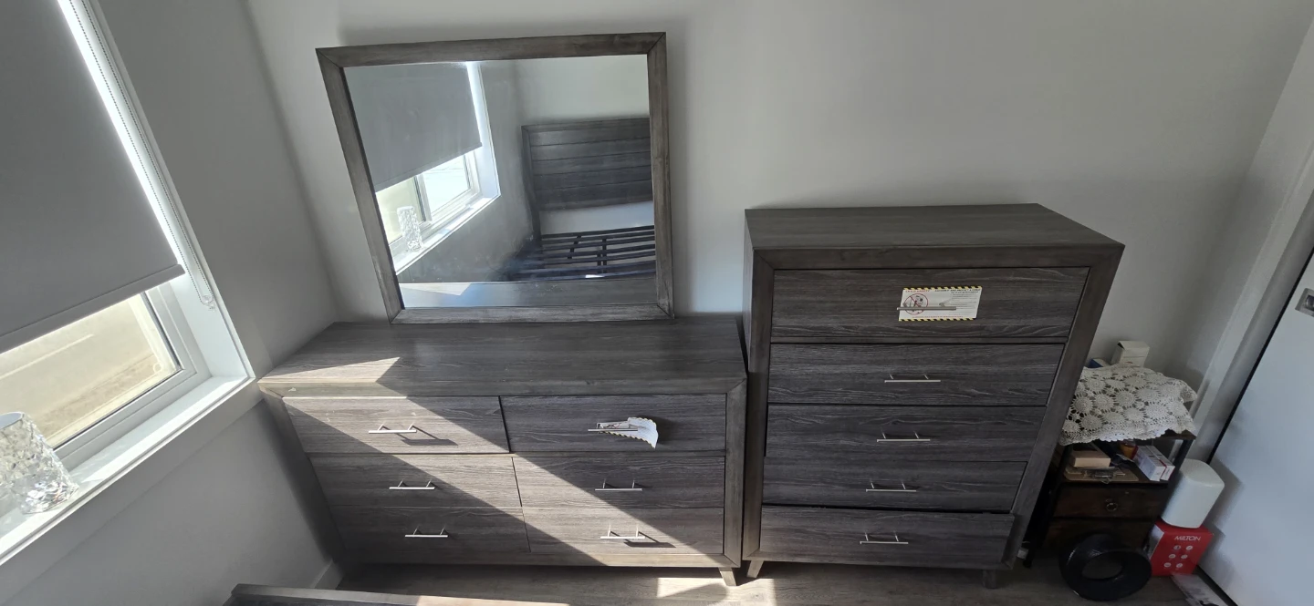 Bedroom Furniture Set - Dresser, Chest, Bed Frame, Mirror - photo 3