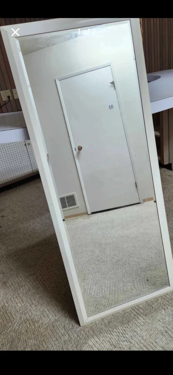 New White Framed Mirror