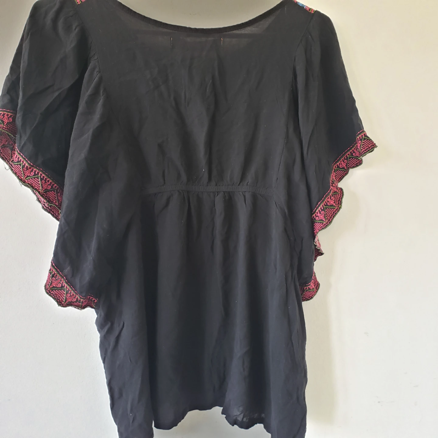 Black Embroidered Kaftan Top - photo 4