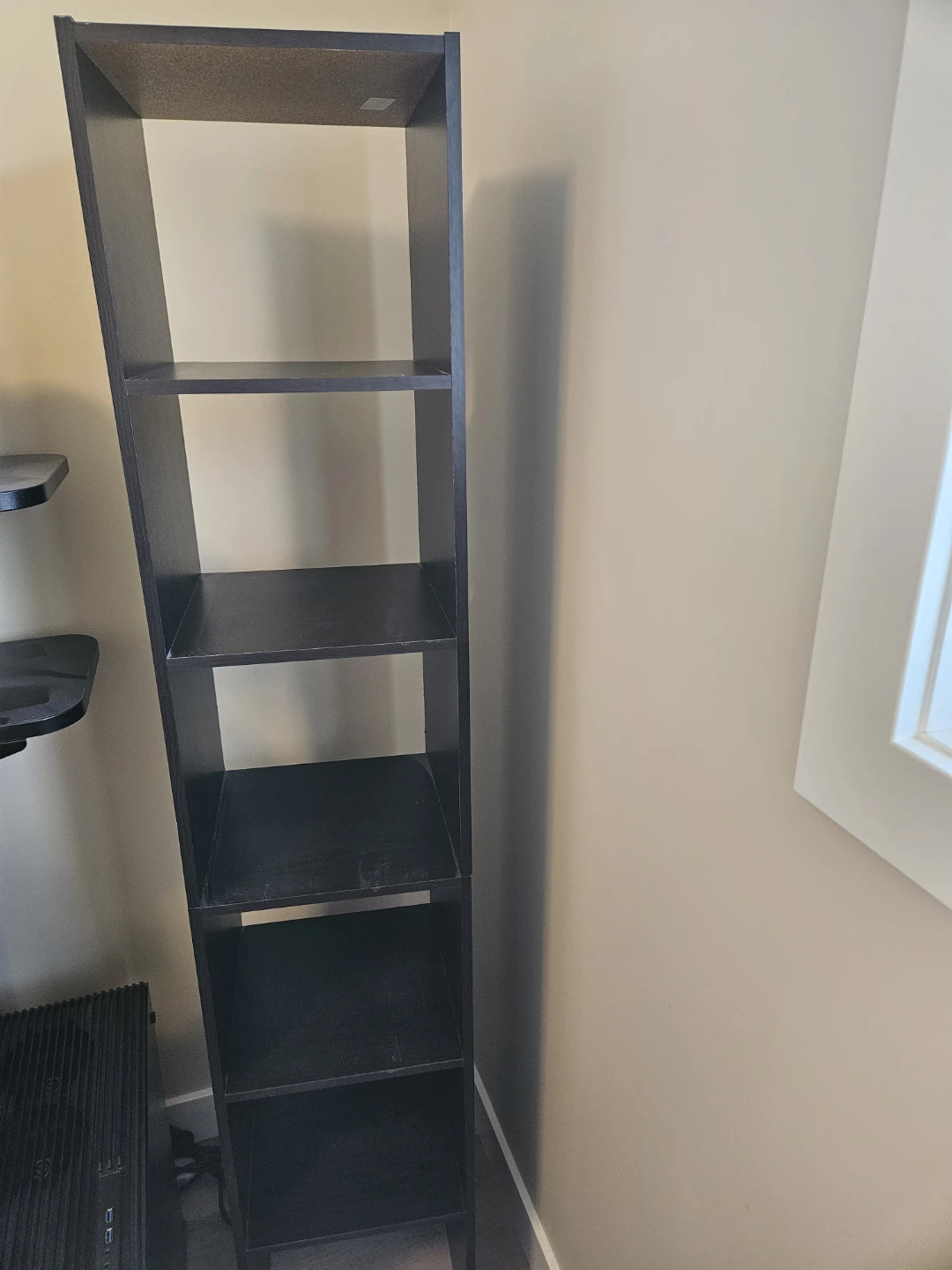 Black 5-Shelf Tall Bookcase