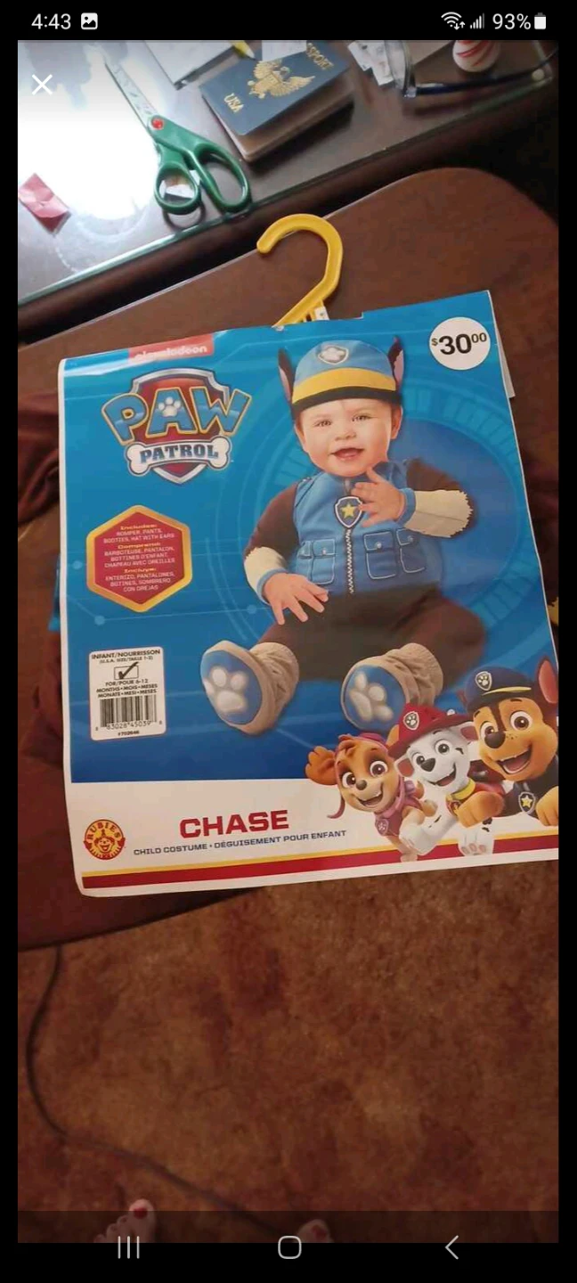 Paw Patrol Chase Child Costume