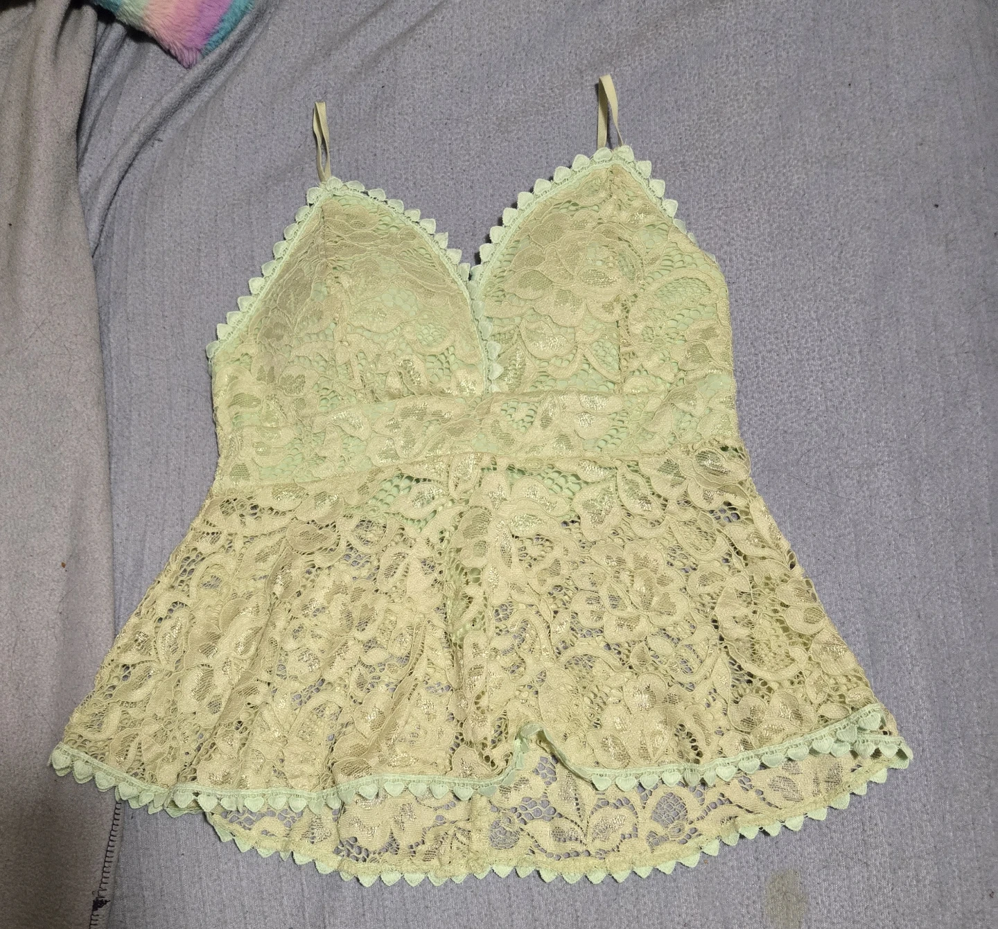 Mint Lace Peplum Top ⚽