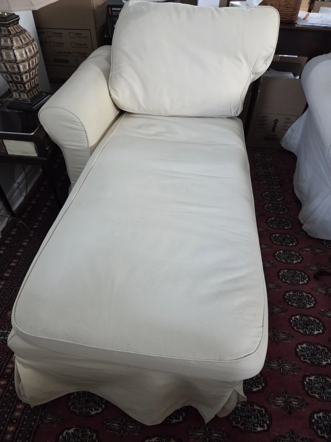 White Ikea Chaise Lounge Sofa