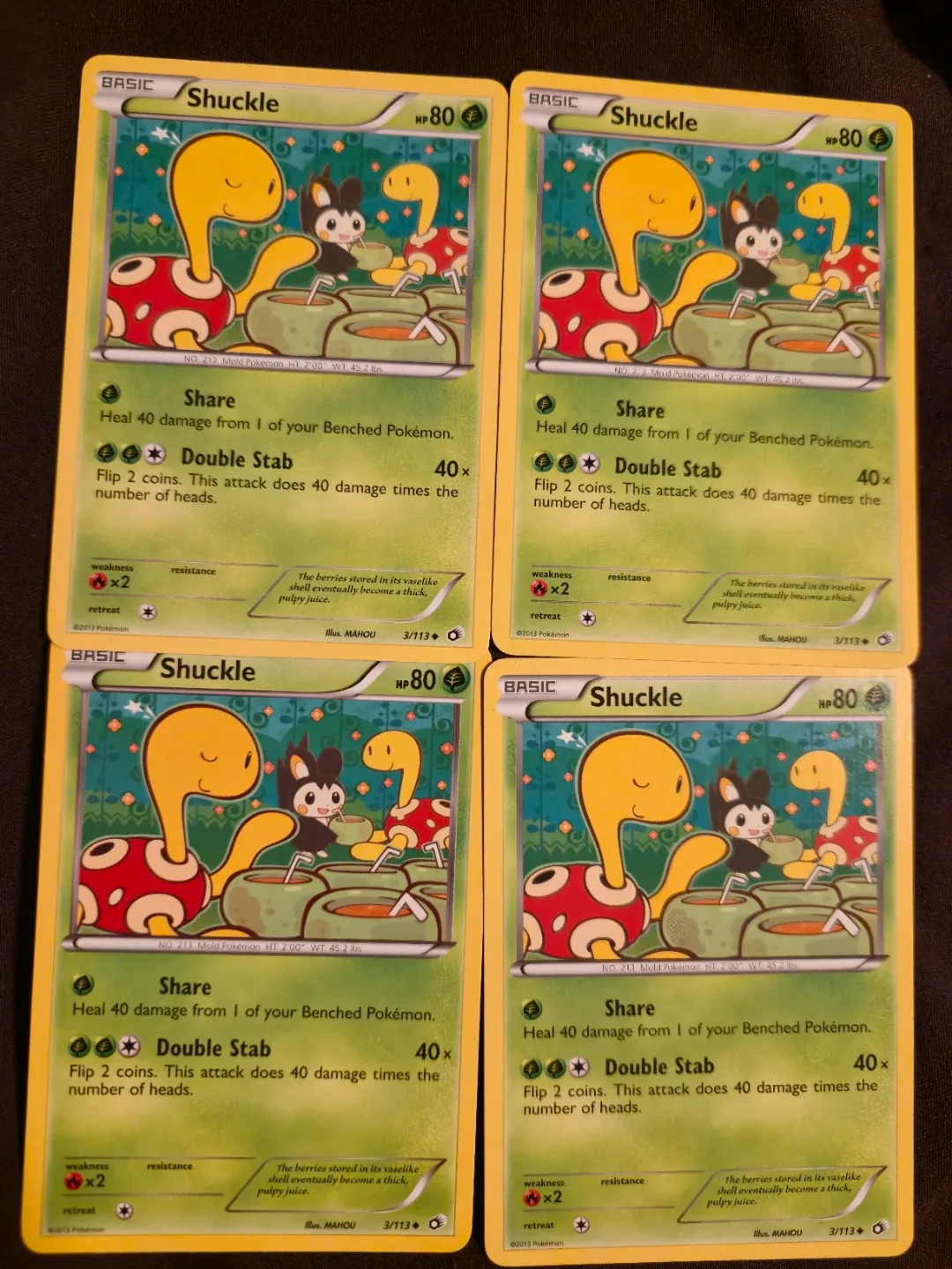 4x Shuckle Pokemon Card