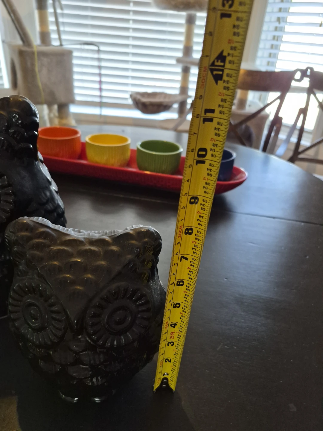 Set of 2 Black Ceramic Owl Figurines - photo 3