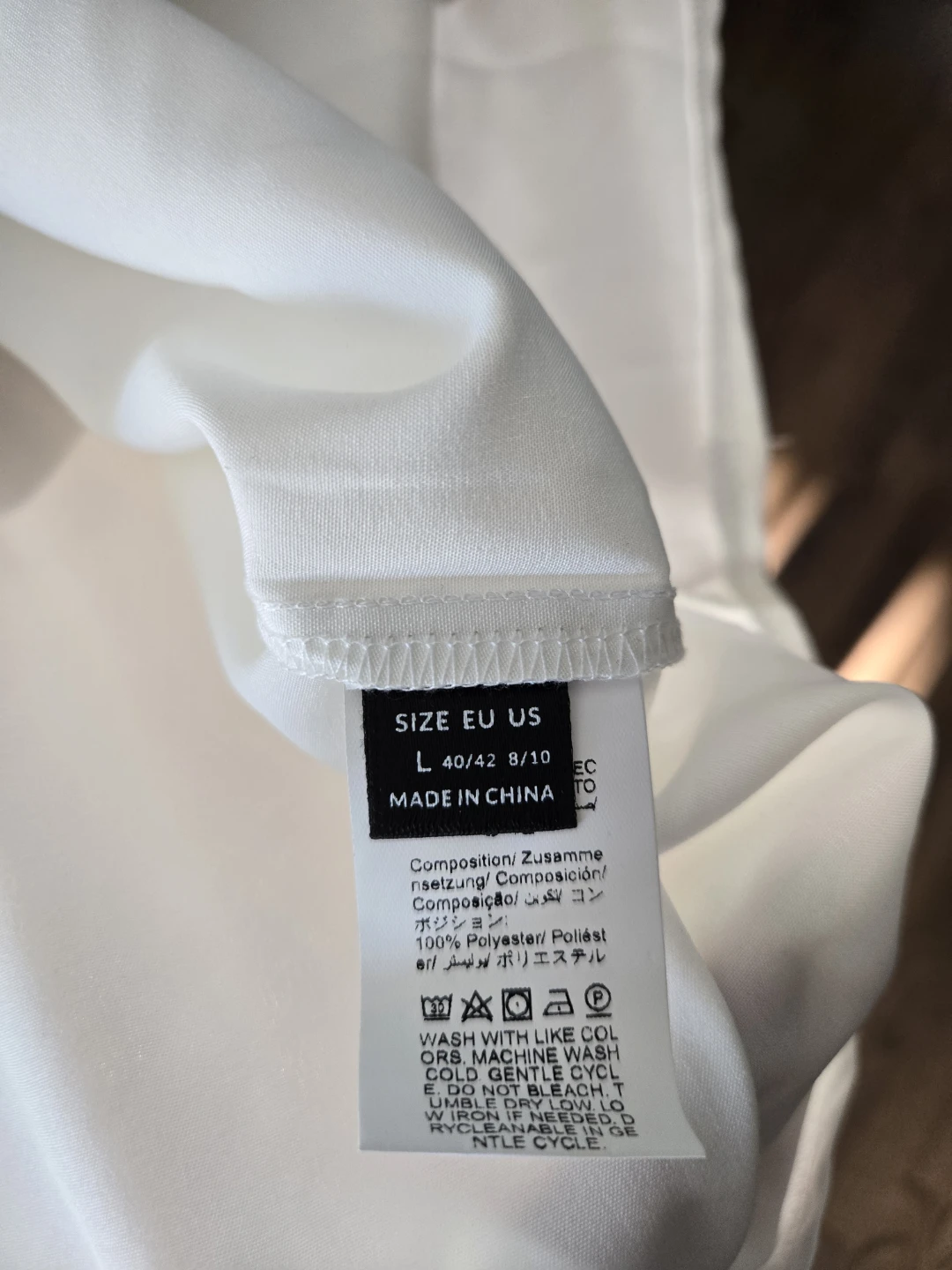 Emery Rose Women's White Collar Neck Blouse - Size L - photo 5