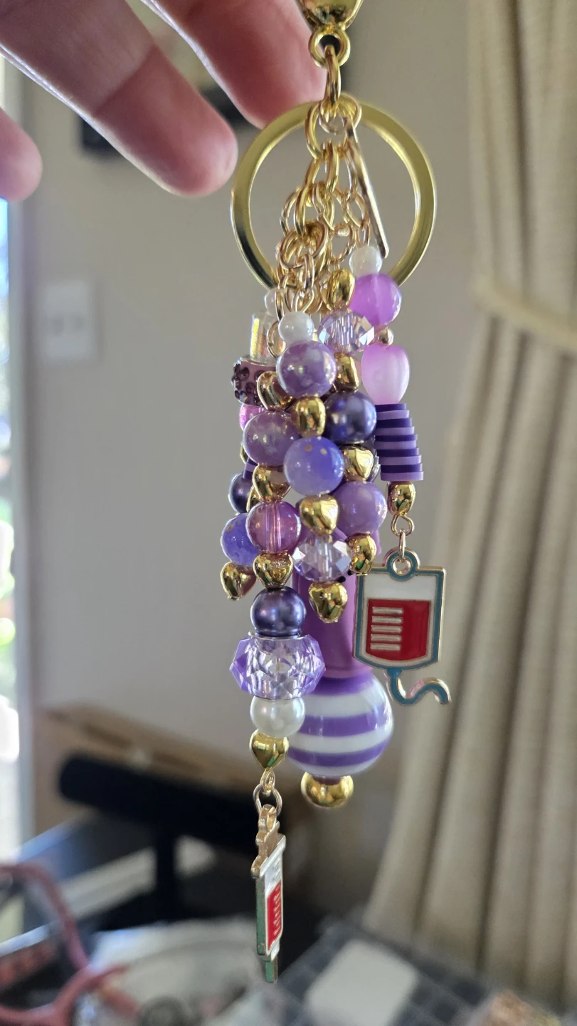 Nurse Themed Beaded Keychain Charm - photo 2