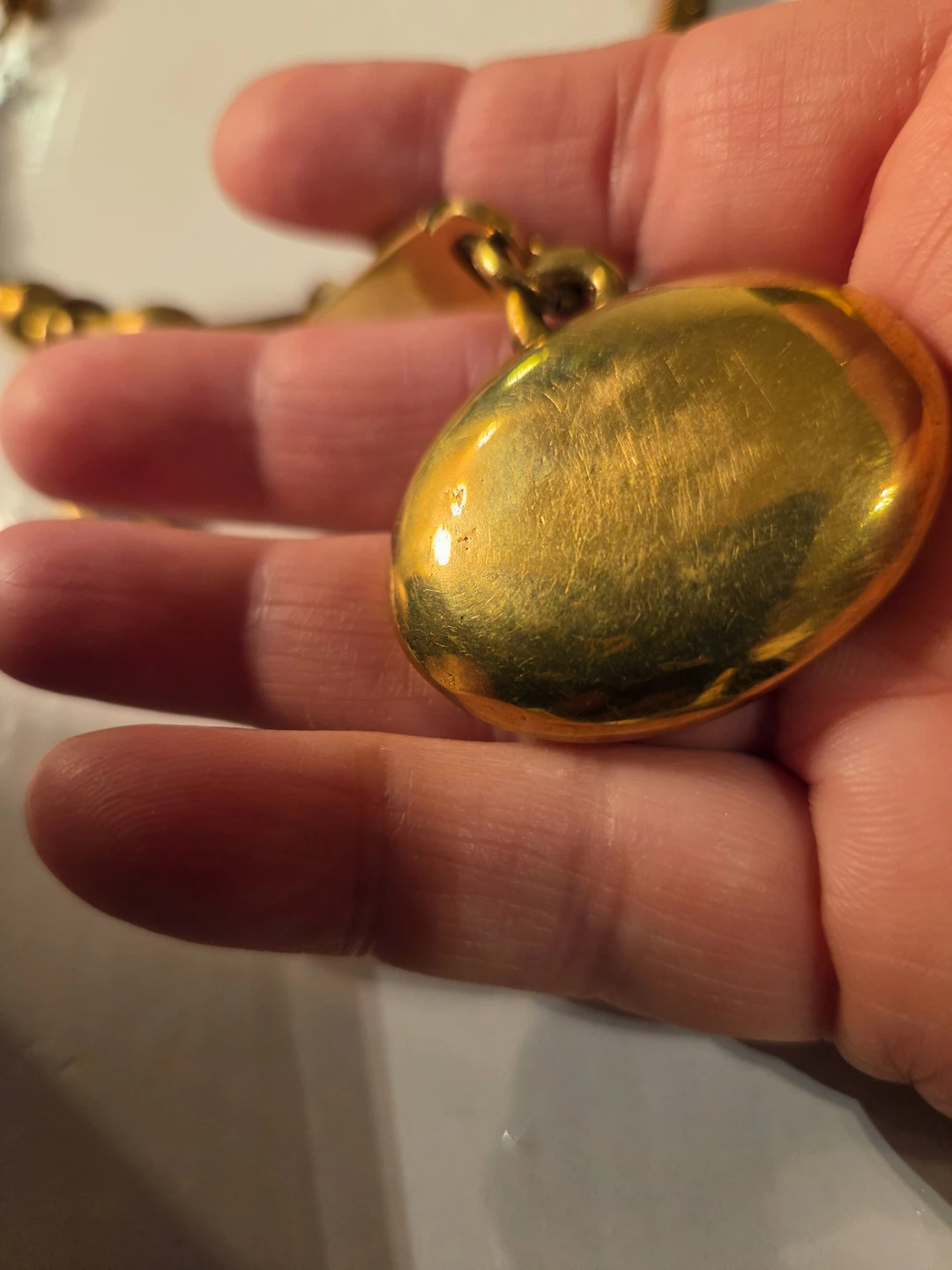 Vintage Gold brass Necklace with Pendant - photo 5