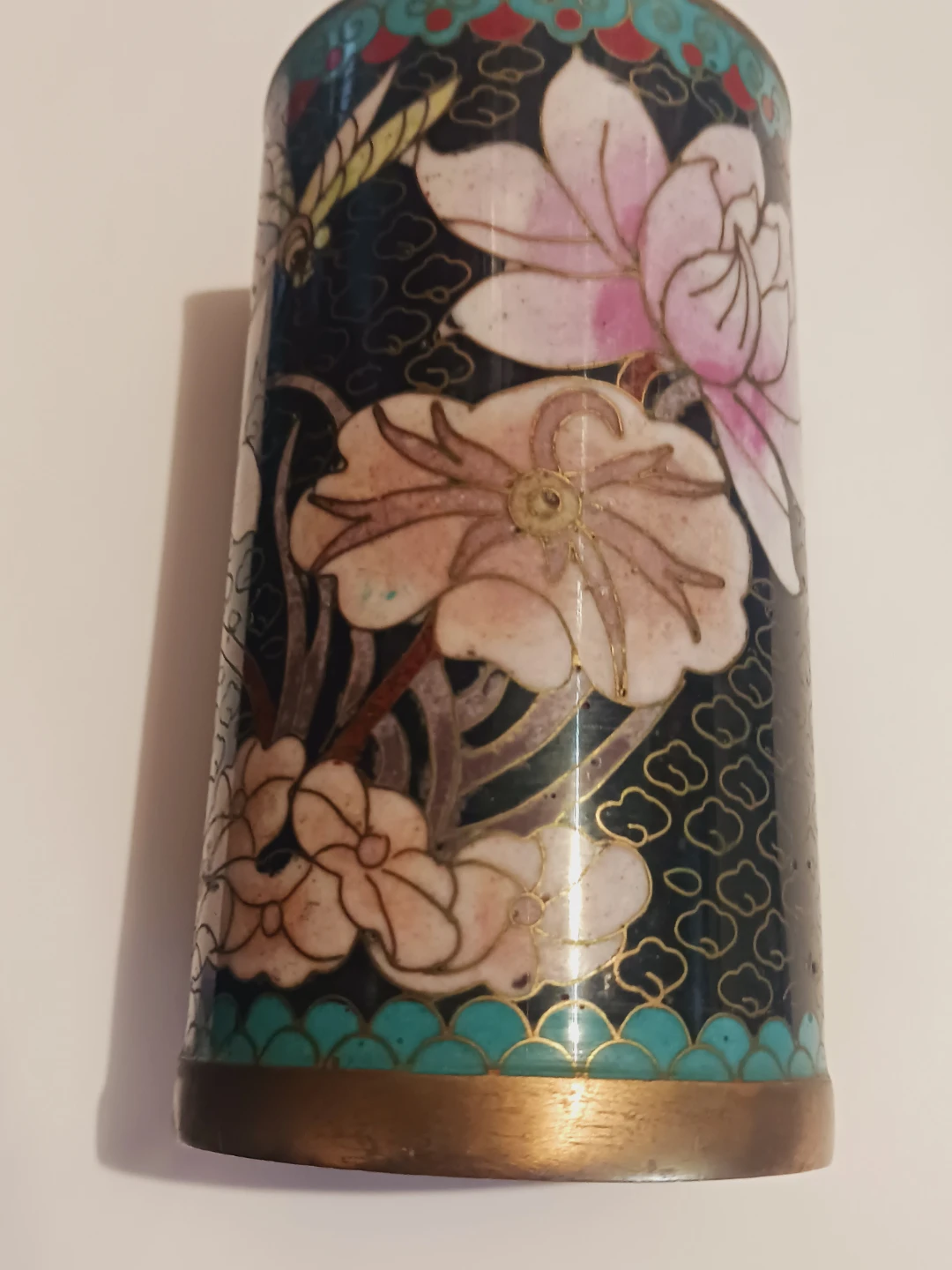 Antique Authentic Asian Cloisonné Enamel Jar - photo 3
