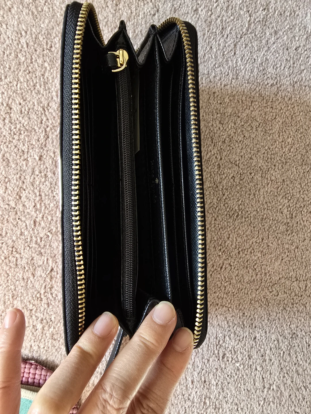 Kate Spade Black Zip Around Wallet