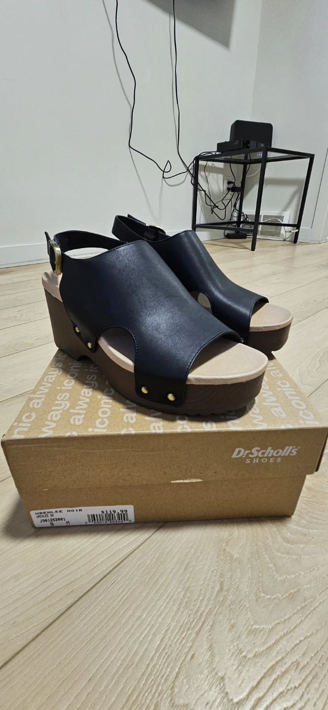 Dr. Scholl's Black Wedge Sandals